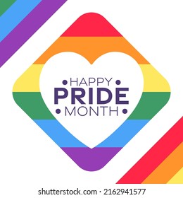 Happy Pride Month, June. Vector illustration. Holiday poster