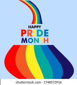 Mapa de la página web del mes del Feliz Orgullo para el evento de derechos lgbt o temas sociales en junio. La ilustración de un mosaico colorido incluye una pareja gay, un grupo de personas diversas y más