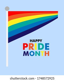 Happy Pride month landing web page template for lgbt rights or social issues event in june. Colorful mosaic illustration includes gay couple, diverse people group and more
