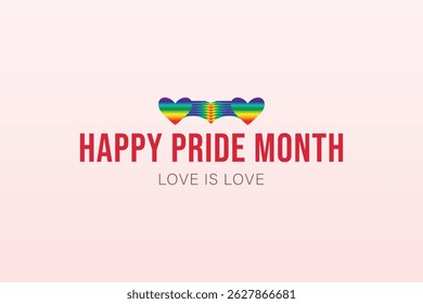 Happy Pride Month Love Is Love Rainbow Hearts