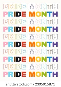 Happy pride month poster, card, banner template.