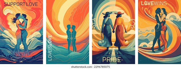 Fröhliche Stolz Monat Regenbogen Farben. Vektorgrafiken von lgbtq, stolz, schwul und lesbisch für eine Grußkarte, Poster