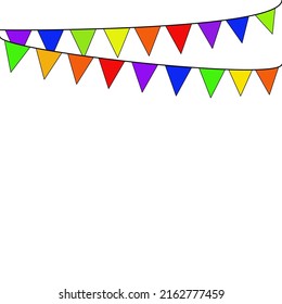 Happy pride month. Rainbow flag with white space for writing below. Vector illustration. 