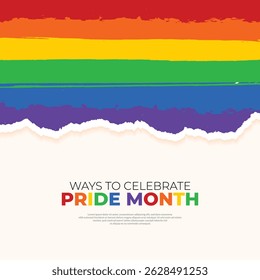 Happy pride month social media wishes or greetings post vector design 