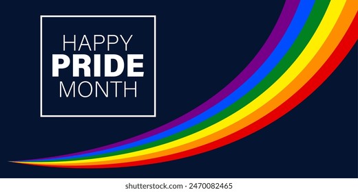 Glücklicher Pride-Monat. Feiern Sie den LGBT-Pride-Monat mit buntem Regenbogen-Pride-Hintergrund für Banner, Grußkarte, Poster, Web-Banner, Social Media	