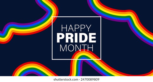 Happy pride month.Celebrate lgbt pride month with colorful rainbow pride background for banner, greeting card, poster, web banner, social media	