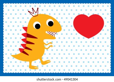 happy prince dinosaur love greeting