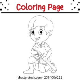 happy prince holding sword coloring page