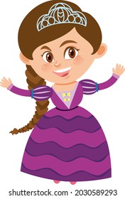 Happy princess on white background illustration