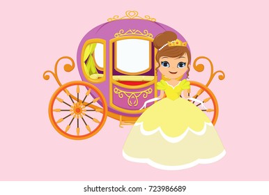 Happy Princess With Royal Carriage