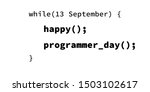 Happy programmer day image illustration. While statement code with isolated white background