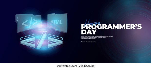 happy programmers day banner in modern style