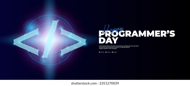 happy programmers day banner in modern style