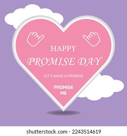 Happy promise day flat illustration, promise day post greeting card, banner, poster.  let's make a promise. promise me greeting card.