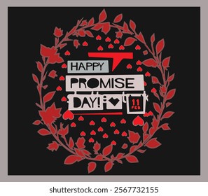 Happy Promise Day with plastic effect