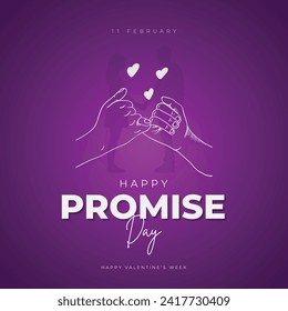 Fröhliche Versprechen Tag Post und Grußkarte. 11. Februar - Promise Day of Valentine's Week Vektorgrafik