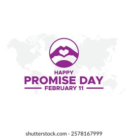 Happy Promise Day Post and Greeting Card. 11 February - Promise Day of Valentine's Week Vector Illustration