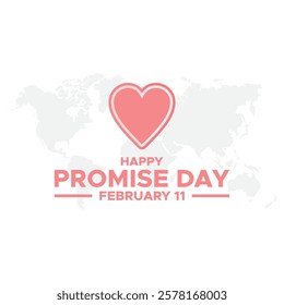 Happy Promise Day Post and Greeting Card. 11 February - Promise Day of Valentine's Week Vector Illustration
