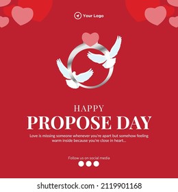 Happy propose day beautiful banner design template.