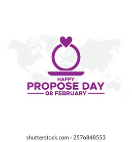 Happy Propose Day Post and Greeting Card. 8 February - Propose Day of Valentine's Week Vector Illustration,happy propose day