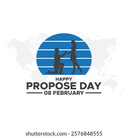 Happy Propose Day Post and Greeting Card. 8 February - Propose Day of Valentine's Week Vector Illustration,happy propose day