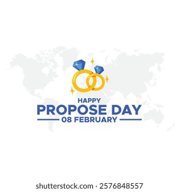 Happy Propose Day Post and Greeting Card. 8 February - Propose Day of Valentine's Week Vector Illustration,happy propose day