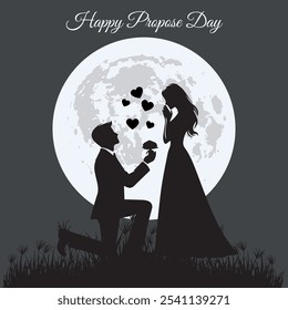 glücklich vorschlagen Tag romantisches Bild für Liebe Vögel.Tag zwei der Valentinstag-Woche, Propose Day. Silhouettenvektor . Alle Ebenen sind einzeln für jede Art von Anpassung .Eps 10

