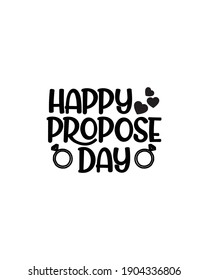 Happy Propose Day.Hand Drawn Typography Poster Design. Premium Vector.