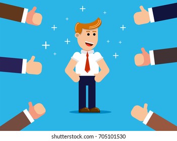 185 Employee With Many Thumbs Up Hands Of Businessmen Images, Stock ...