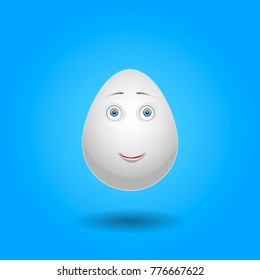 Happy proud face egg. Vector illustration