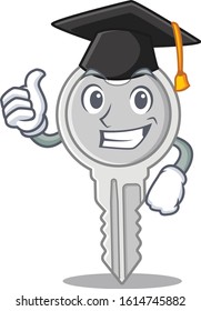happy and proud of key wearing a black Graduation hat