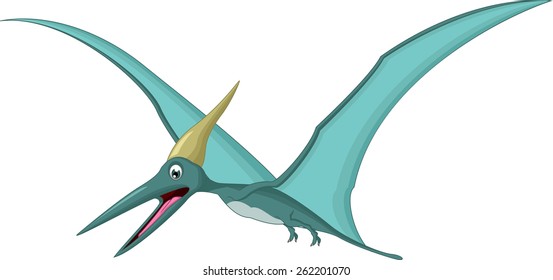 Happy pterodactyl cartoon 
