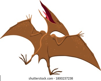 Happy pterodactyl cartoon. Vector stylized isolated image.