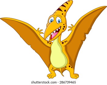 Happy pterodaytyl cartoon