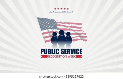 Happy Public Service Recognition Week Background Vector Illustration