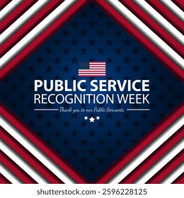 Happy Public Service Recognition Week Background Design Illustration