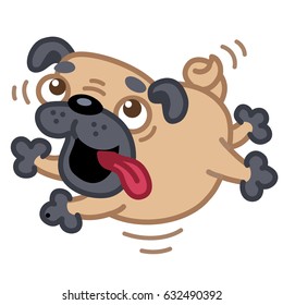 Happy Pug Vector Illustration