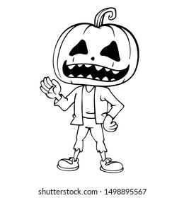 happy pumpkin cartoon character. Vector format.