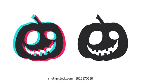 Happy pumpkin. The Celebration Of Halloween. A set of festive cheerful smiling pumpkins drawn in a flat style and isolated on a light background. Pumpkin contest. Vector illustration