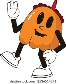 happy pumpkin halloween mascot vector illustration
