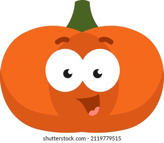 Calabaza feliz, ilustración, vector sobre un fondo blanco.