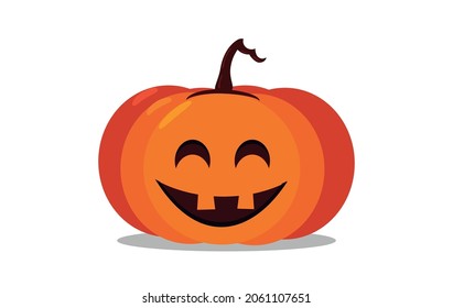 Happy pumpkin with nice orange background Vertor Trrs