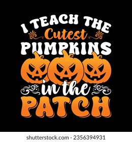 Happy Pumpkins Halloween t-shirt design. 