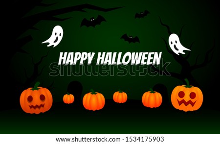 happy pumpkins halloween vector bacground illustrations