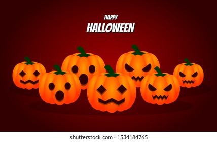 happy pumpkins halloween vector background illustrations