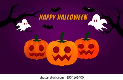 happy pumpkins halloween vector backgrounds