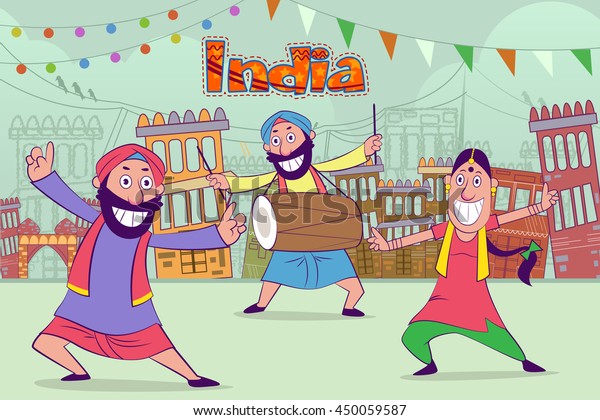 Happy Punjabi India Stock Vector (Royalty Free) 450059587 | Shutterstock