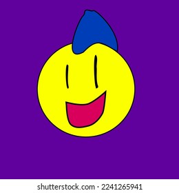 happy punk face smile vector logo, poster 