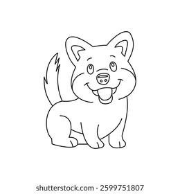 Happy Pup Adventures A Playful Companion Line Art Design.