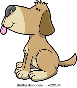Happy Puppy Dog Vector Illustration